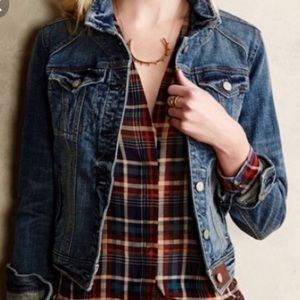 Anthropologie Cropped Denim Jacket